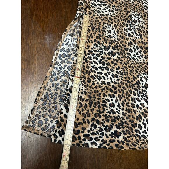 Ee: some Leopard Animal Print Slit Skirt Women S Boho Western Festival Stretch - Picture 7 of 7